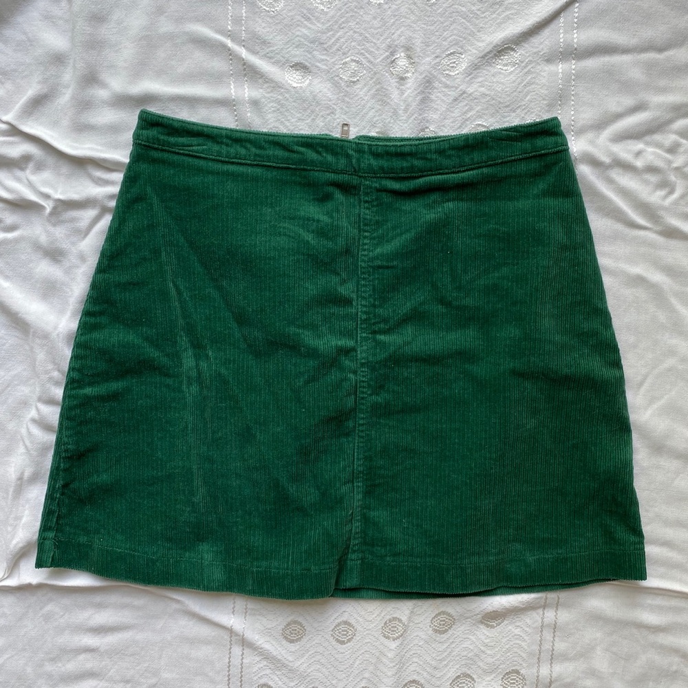 Green Corduroy Mini Skirt